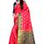 Peach woven pure silk saree with blouse
