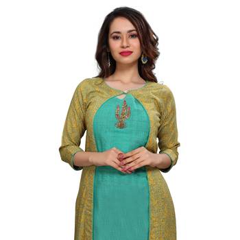 Green embroidered rayon kurtas-and-kurtis 5