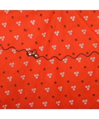 Orange Bandhej Embroidered Girls Chaniya Choli 5