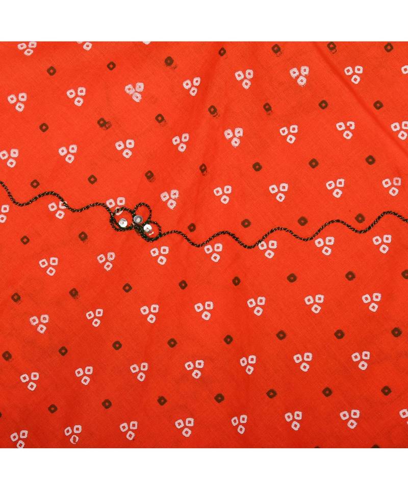 Orange Bandhej Embroidered Girls Chaniya Choli