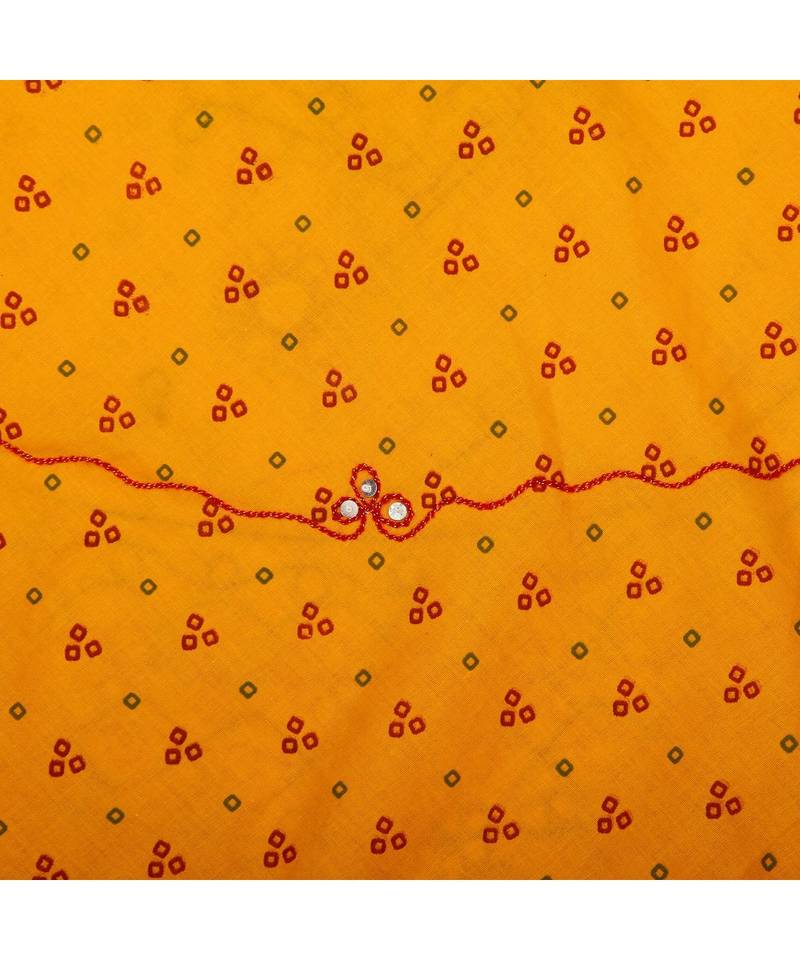 Yellow Bandhej Embroidered Girls Chaniya Choli