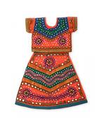 Orange/Blue Girls Chaniya Choli