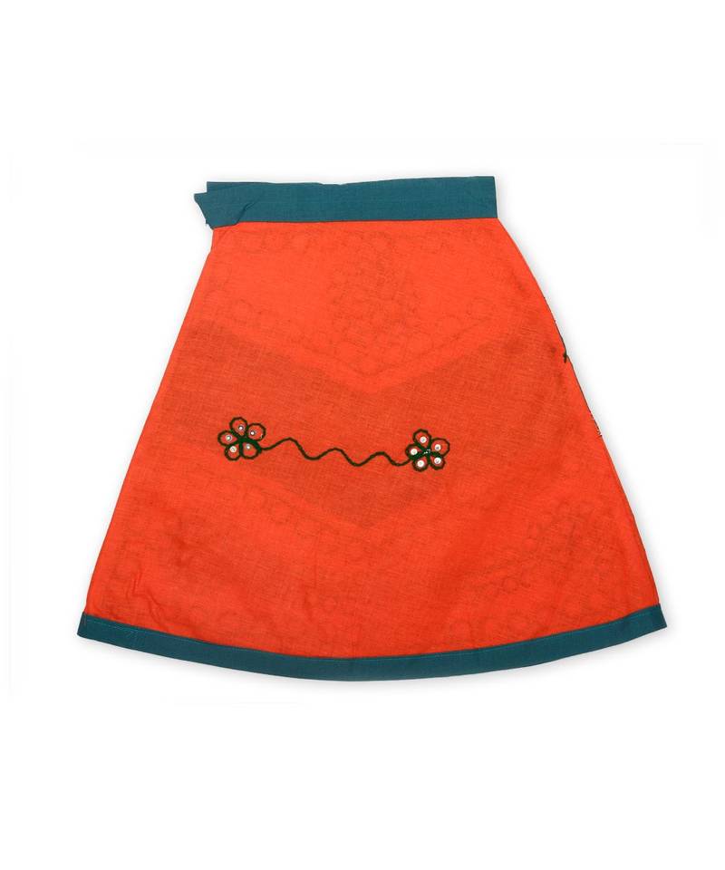 Orange/Blue Girls Chaniya Choli