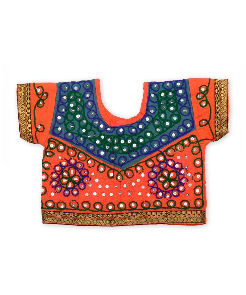 Orange/Blue Girls Chaniya Choli