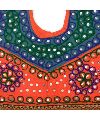 Orange/Blue Girls Chaniya Choli 7
