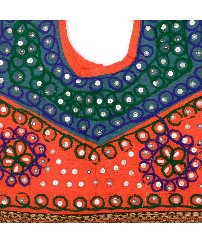 Orange/Blue Girls Chaniya Choli