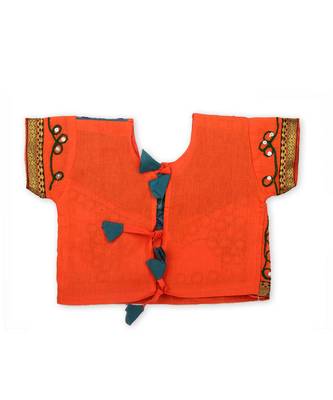 Orange/Blue Girls Chaniya Choli 8
