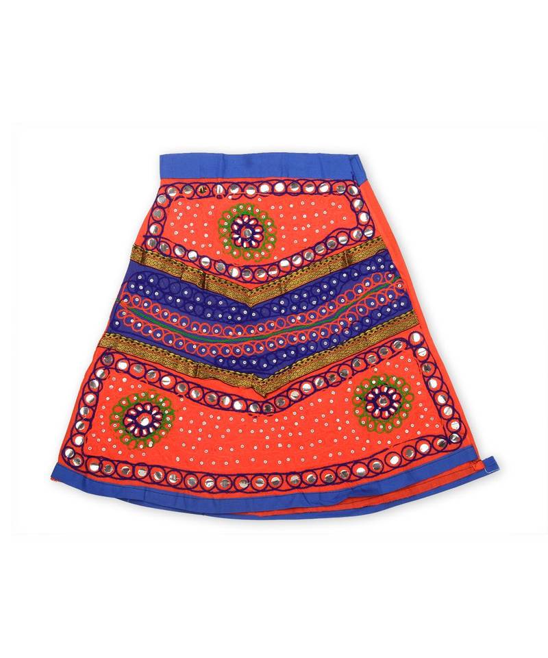 Orange/Royal Blue Girls Chaniya Choli