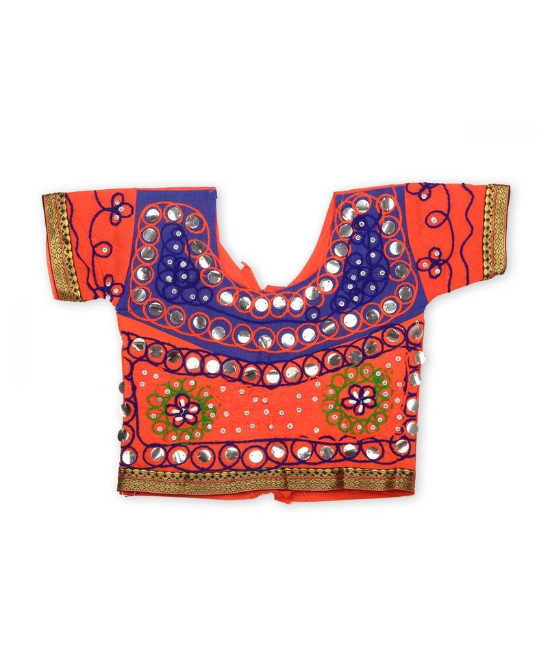 Orange/Royal Blue Girls Chaniya Choli