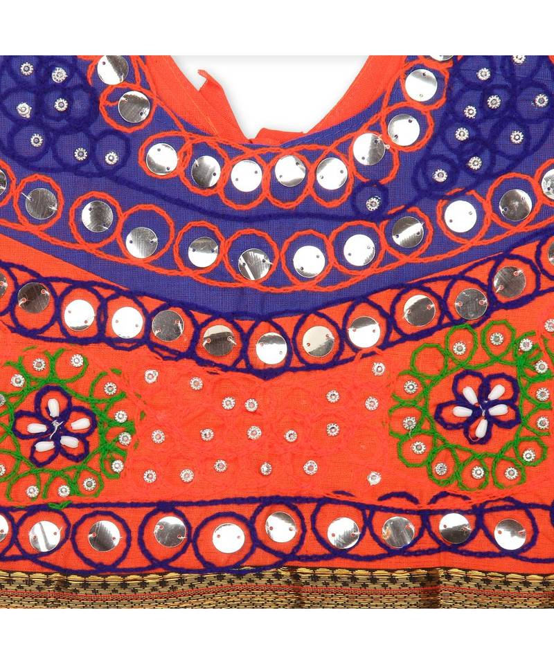 Orange/Royal Blue Girls Chaniya Choli