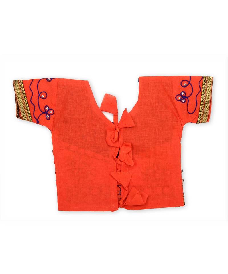 Orange/Royal Blue Girls Chaniya Choli