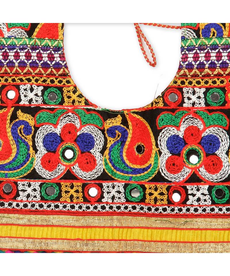 Red Kutchi Flower Embroidery Chaniya Choli