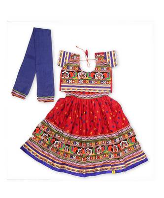 Red Bandhani Print Chaniya Choli 1