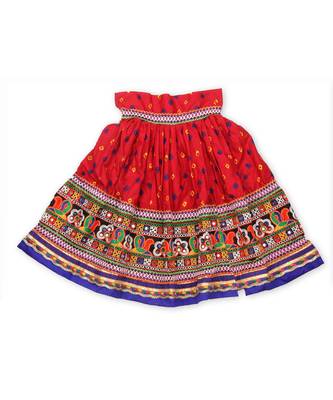 Red Bandhani Print Chaniya Choli 2