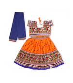 Orange Bandhani Print Chaniya Choli