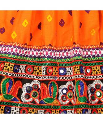Orange Bandhani Print Chaniya Choli 2