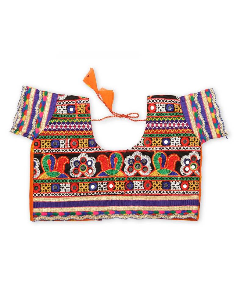 Orange Bandhani Print Chaniya Choli