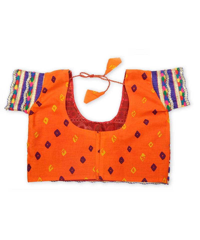 Orange Bandhani Print Chaniya Choli