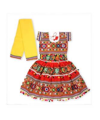 Red Kutchi Embroidery Chaniya Choli 1