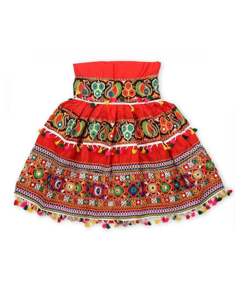 Red Kutchi Embroidery Chaniya Choli