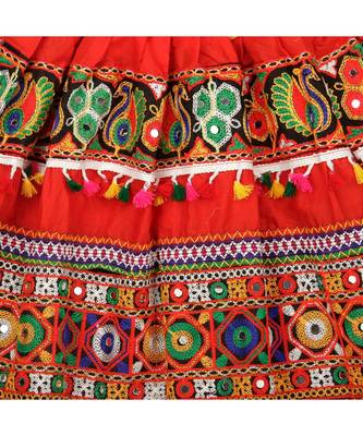 Red Kutchi Embroidery Chaniya Choli 3