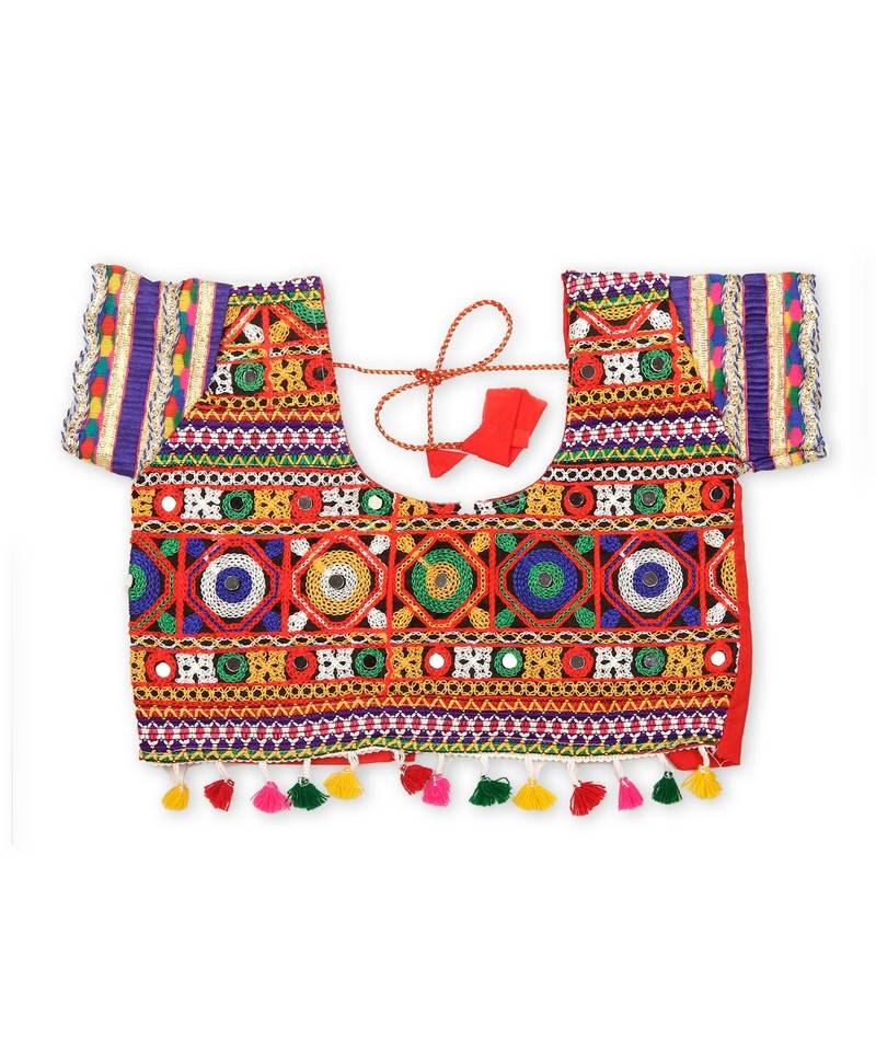 Red Kutchi Embroidery Chaniya Choli