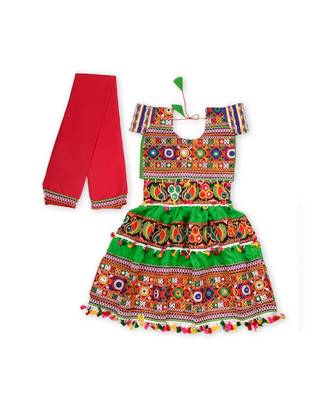 Green Kutchi Embroidery Chaniya Choli 1