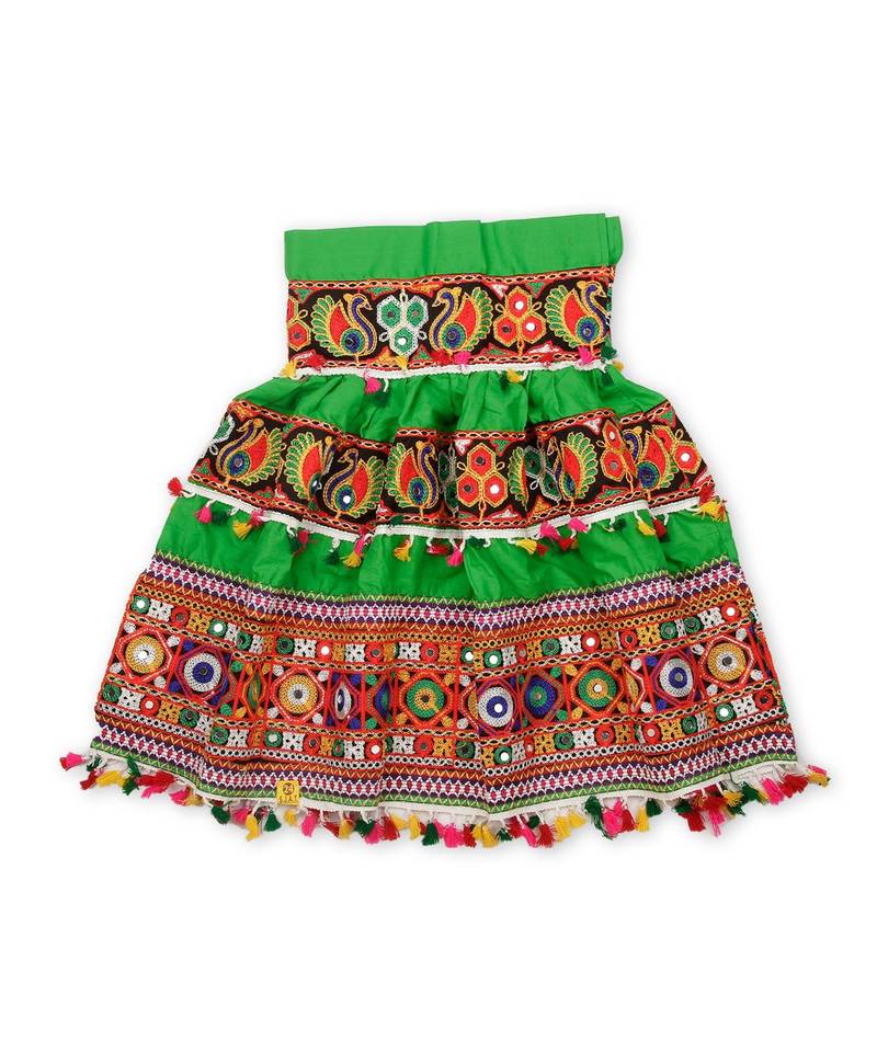 Green Kutchi Embroidery Chaniya Choli