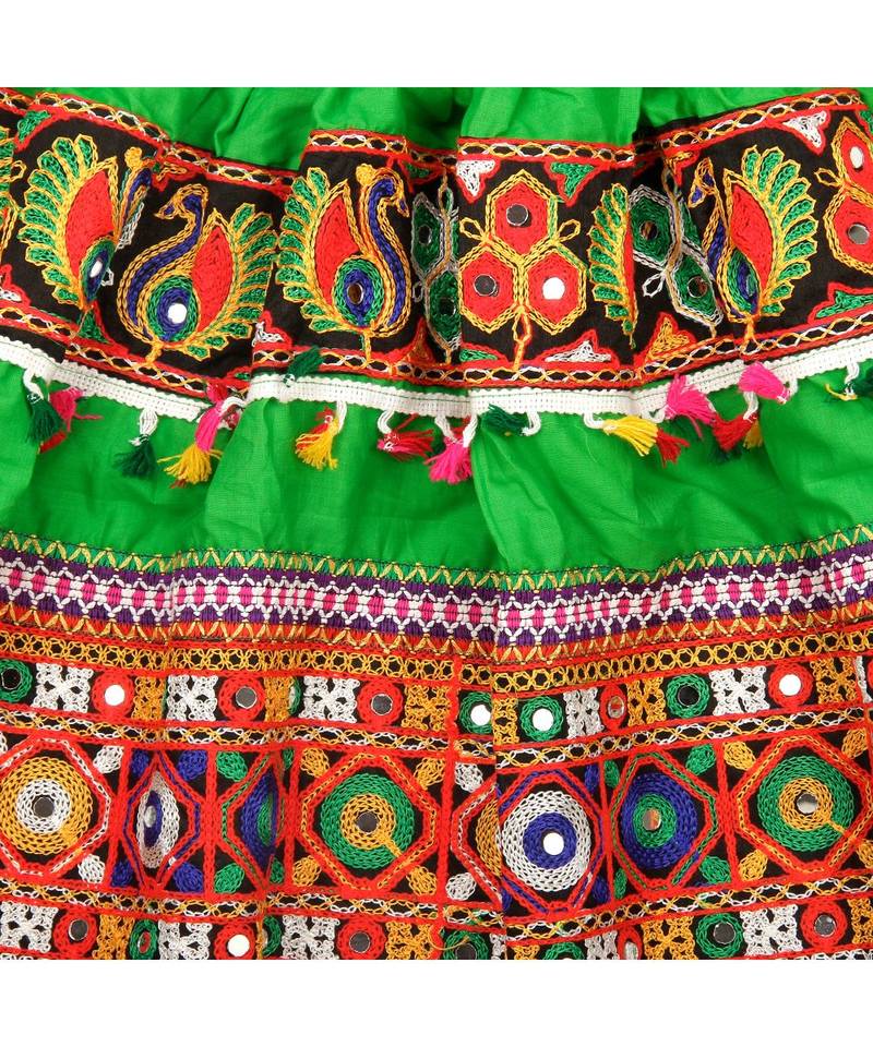 Green Kutchi Embroidery Chaniya Choli