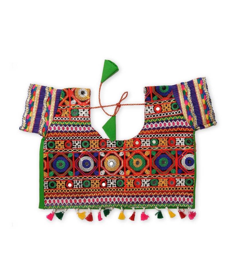 Green Kutchi Embroidery Chaniya Choli