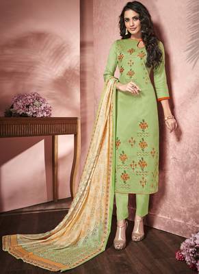 Sea Green Satin Party Wear Salwar Kameez 1