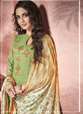Sea Green Satin Party Wear Salwar Kameez 2