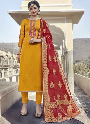Yellow Georgette Party Wear Salwar Kameez 1