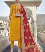 Yellow Georgette Party Wear Salwar Kameez