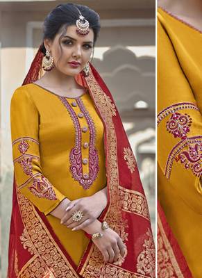 Yellow Georgette Party Wear Salwar Kameez 2