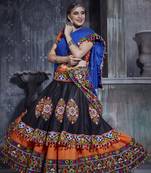Orange Japanese Cotton Full Lere Lehenga