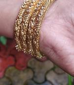 Gold Plated Stone Studded Bangles Set Of 4