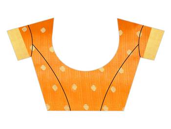 Orange Woven Cotton Silk Saree With Blouse 4
