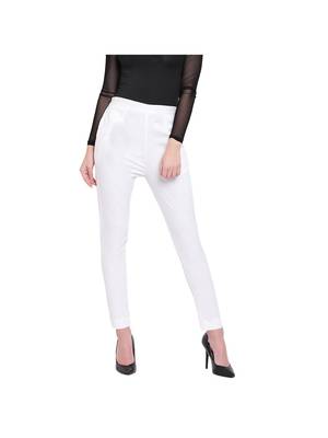 women slim fit white pencil trouser pant 1