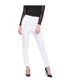 women slim fit white pencil trouser pant