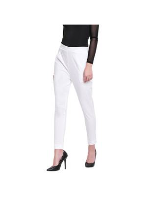 women slim fit white pencil trouser pant 2