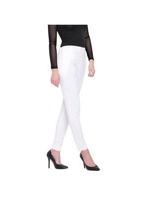 women slim fit white pencil trouser pant 3