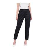 women regular fit black pintucks trouser pant