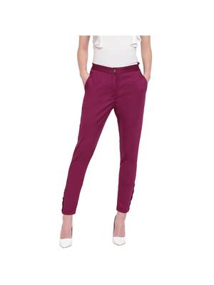 women slim fit wild berry crop blossom capri trouser pant 1