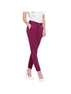 women slim fit wild berry crop blossom capri trouser pant 3