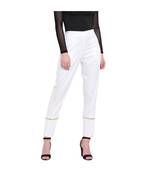 women regular fit white ethnic trouser pant
