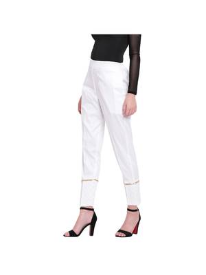 women regular fit white ethnic trouser pant 2