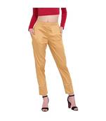 women regular fit gold ethnic trouser pant