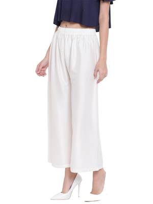 Women's Fashionable Stylish Off White Trousers 3