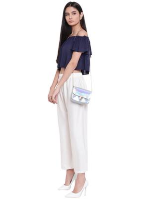 Women's Fashionable Stylish Off White Trousers 5